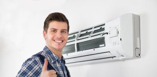 Man Installing AC Unit