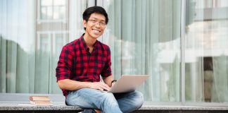 Man using laptop