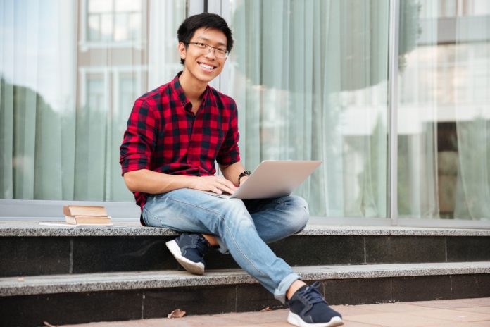 Man using laptop