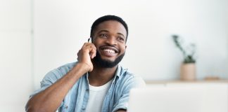 Man Talking on Phone