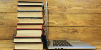 Laptop and Books