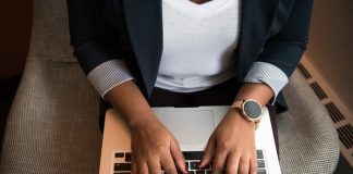 Woman Working on Laptop