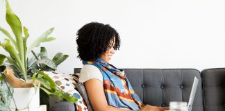 Woman Working on Laptop