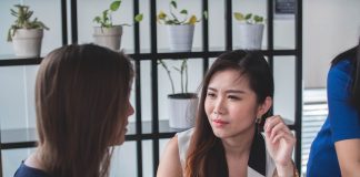 Businesswomen Talking