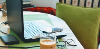 Laptop on Table in Home