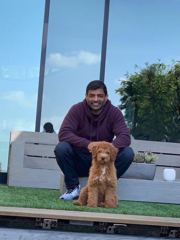 Amit Raizada with Puppy