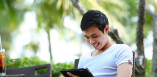 Man working on his tablet