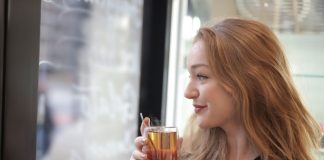 Woman drinking tea