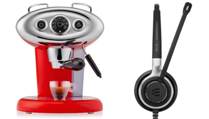 Espresso machine and headset