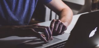 Person working on laptop