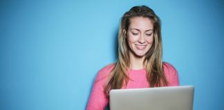 Woman Working on Laptop