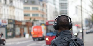 Man Wearing Headphones