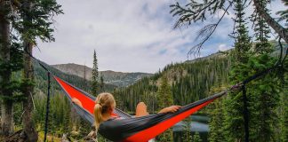 Woman Relaxing on Hammock