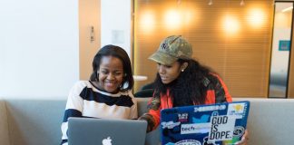 Two Women Working from Home