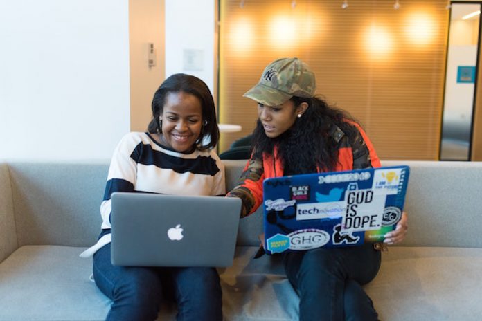 Two Women Working from Home