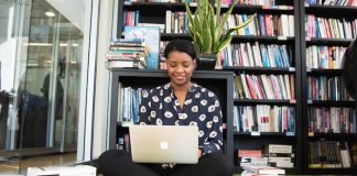 Woman Working on Laptop