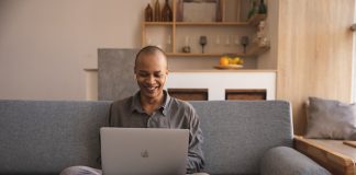 Happy Man on Laptop