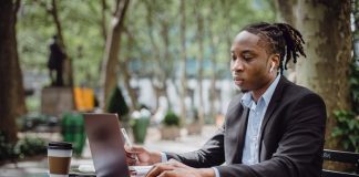 Businessman Working on Computer