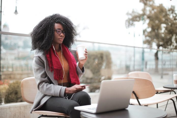 Woman Working on Laptop