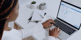 Woman Working on Laptop