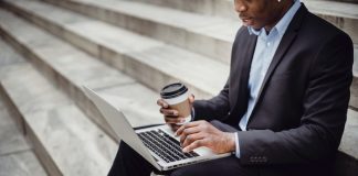 Man Working on Laptop