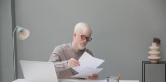 Businessman Looking at Papers