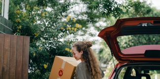 Woman with Moving Boxes