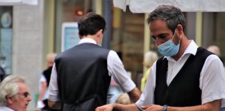 Waiters Wearing Masks