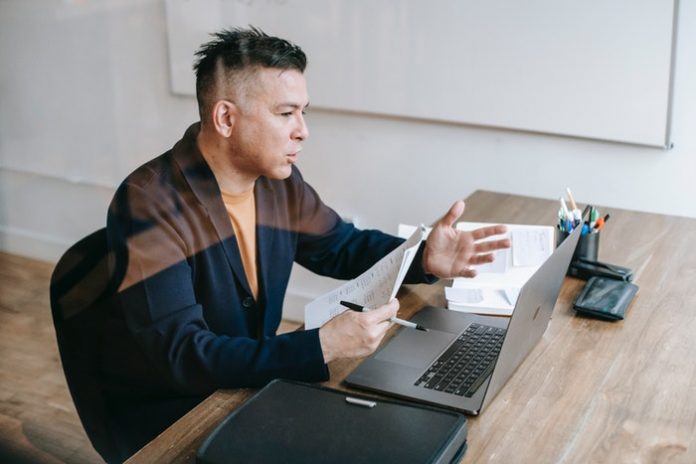 Man in Online Meeting