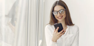 Woman Texting on Smartphone