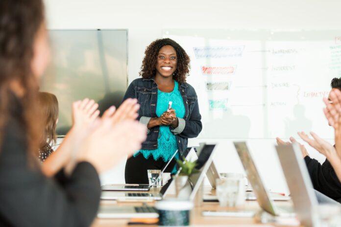 Woman Giving a Presentation