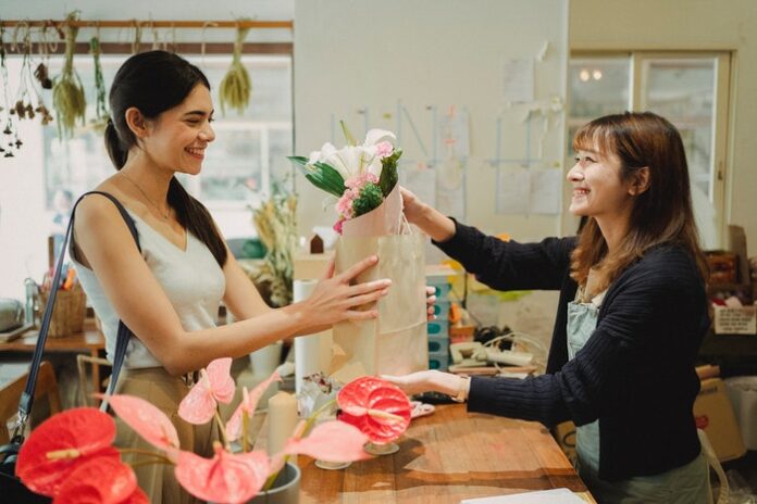 Customer and Shop Owner in Store