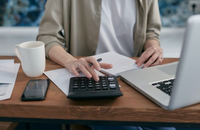 Person working on finances