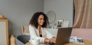 Businesswoman Working in Home Office