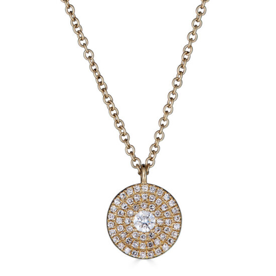 Diamond Double Row Disk Pendant from r. chiara