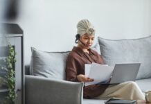 Businessperson working at home