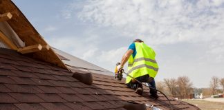 Worker on roof