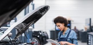 Mechanic in auto repair shop