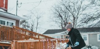 Person shoveling snow