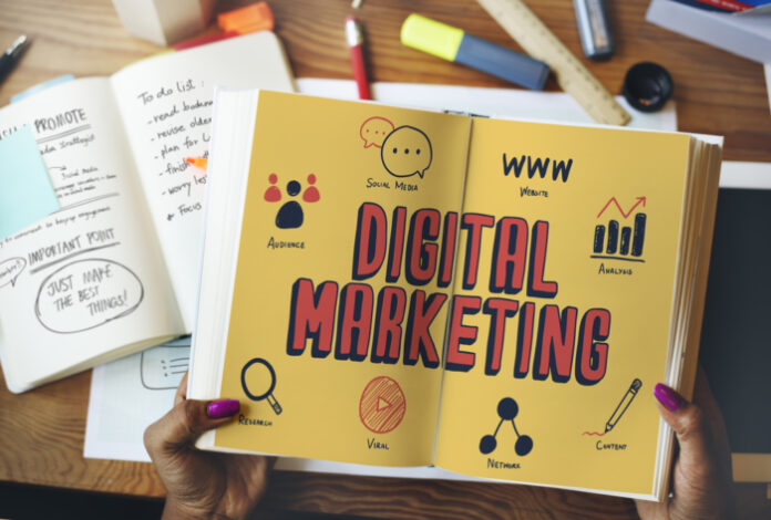 Business Person planning digital marketing strategy