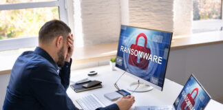 Business Person Upset by Ransomware