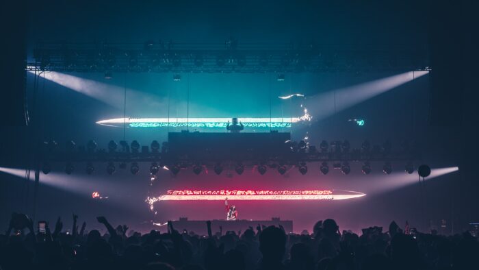 MELLODEATH DJ's SVDDEN DEATH and Marshmello perform on a unique stage setup. Photo credit: Brez Media