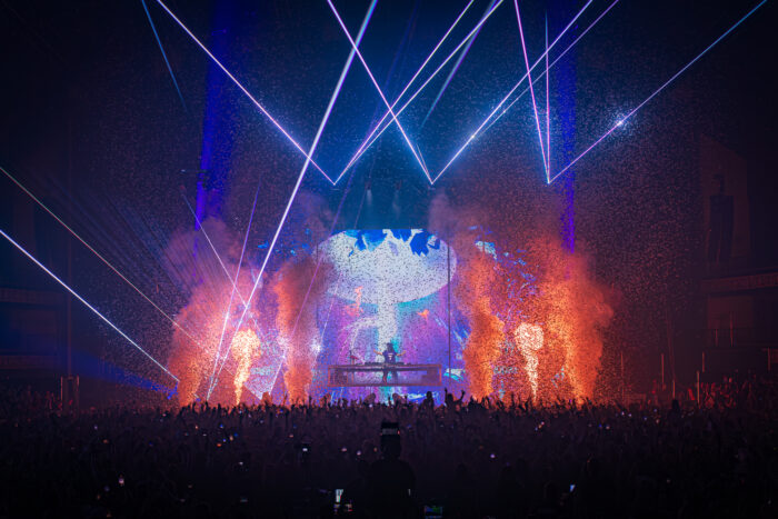 Sound in Motion synchronized lasers, confetti, CO2, and pyro for an unbelievable encore. Photo Credit: Brez Media