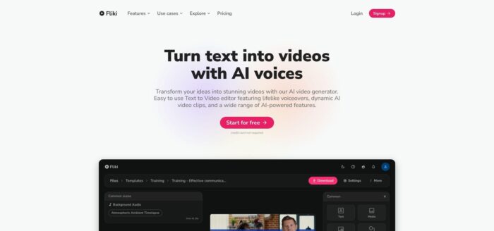 Fliki text-to-video editor