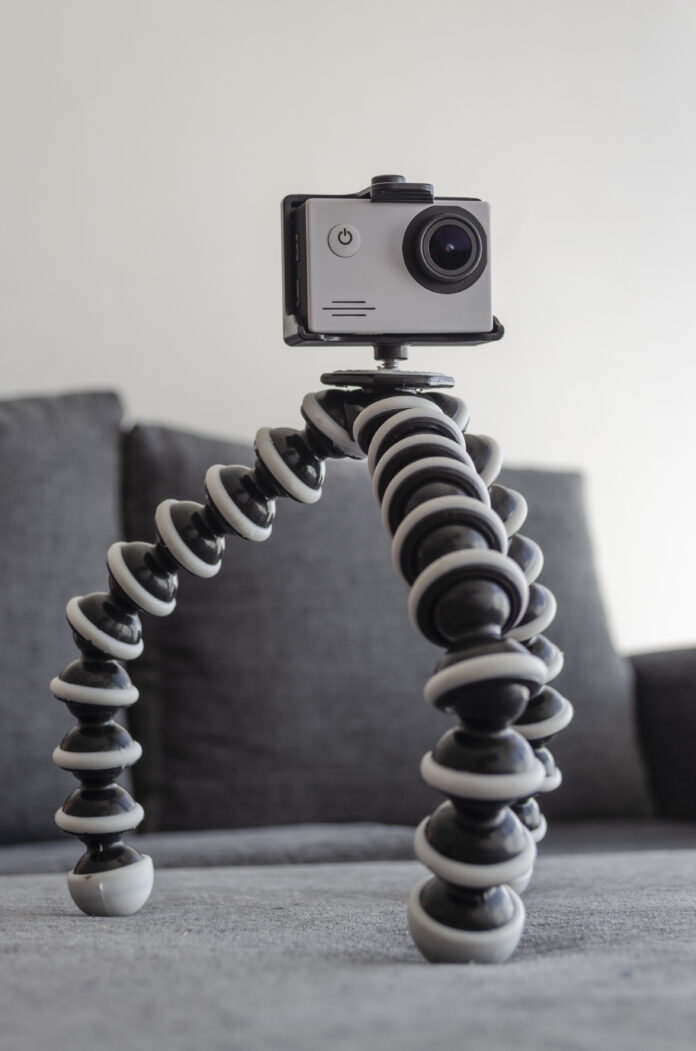 Closeup shot of sports camera with gorilla tripod camera-attachment-nyt