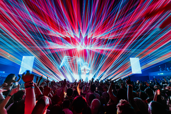 Sound in Motion lasers used at an EDM show in Minneapolis.