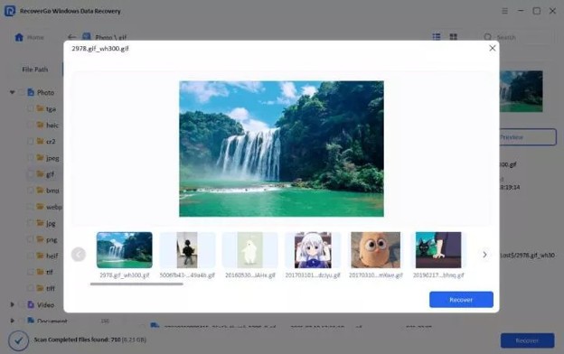filter the results by file type