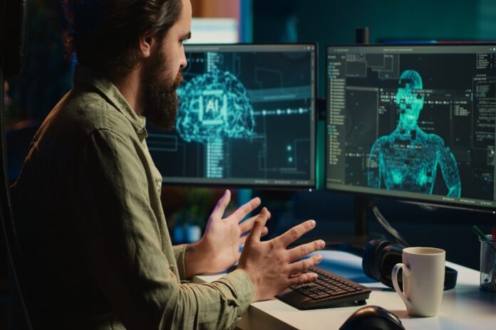 man-working-with-ai-technology-at-his-desk-2026-03-19-02-06-54-utc Best AI Video Generator for Your Creation Workflow