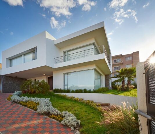 Exterior renovations for home businesses with a modern entrance