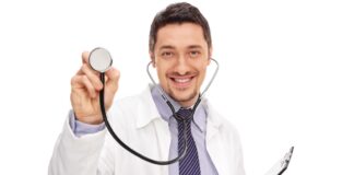 Small business owner comparing health insurance plans